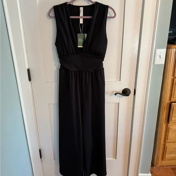 Halara Elegant Easy Peezy Black Women's Jumpsuit new with tags large petite - Picture 9 of 9